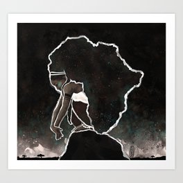 Africa Thinking Art Print