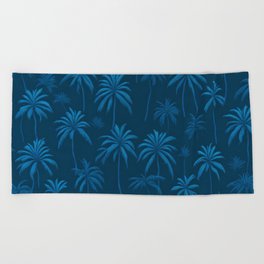 Palm Tree Pattern Blue Beach Towel
