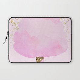 Pink & Gold Glitter Cotton Candy Laptop Sleeve