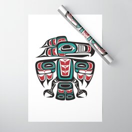 Haida Tlingit Native Raven Totem Wrapping Paper