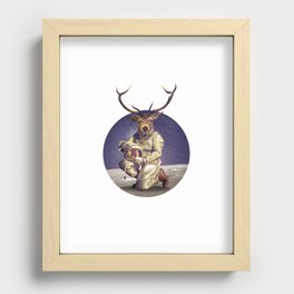 Astronaut deer Recessed Framed Print