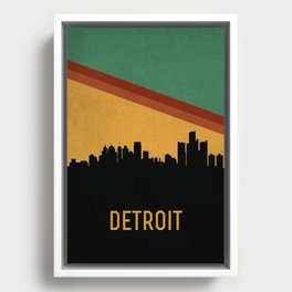 Detroit Skyline Framed Canvas
