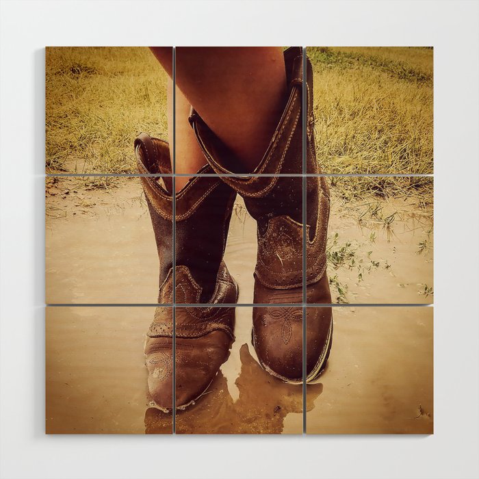 Cowboy Boots Wood Wall Art by 