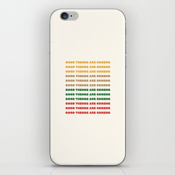 Good Things Are Coming, Good Things, Holiday Season Decor, Retro Colorful iPhone Skin