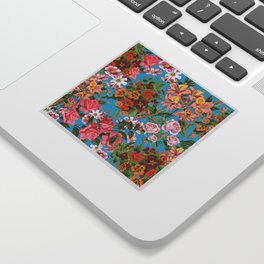 Floral pattern on a light blue background  Sticker