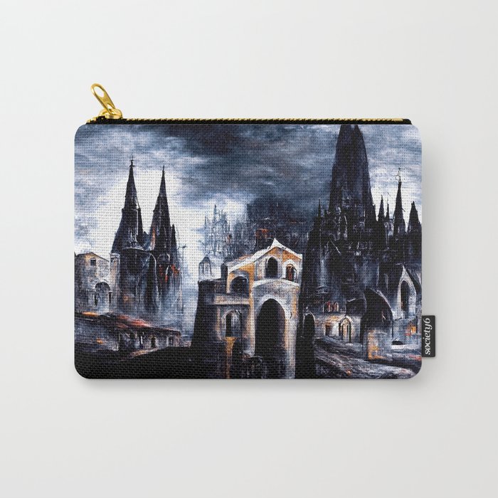 Medieval town in a Dark Fantasy world Carry-All Pouch