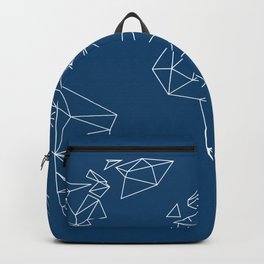 geo world map indigo blue Backpack