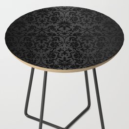 Black Damask Pattern Design Side Table