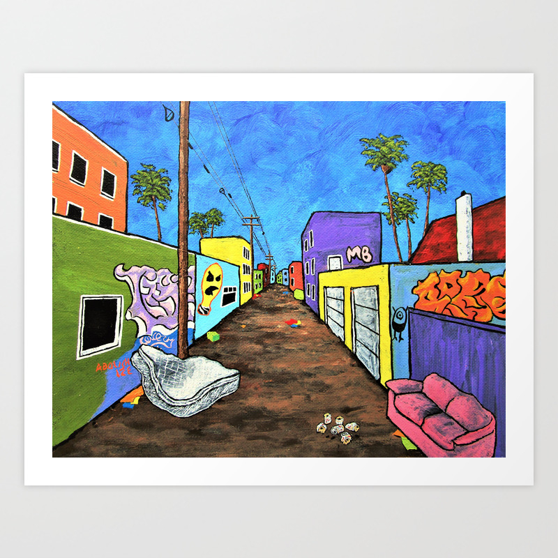 Los Angeles Alley Original Acrylic Painting By Mike Kraus La