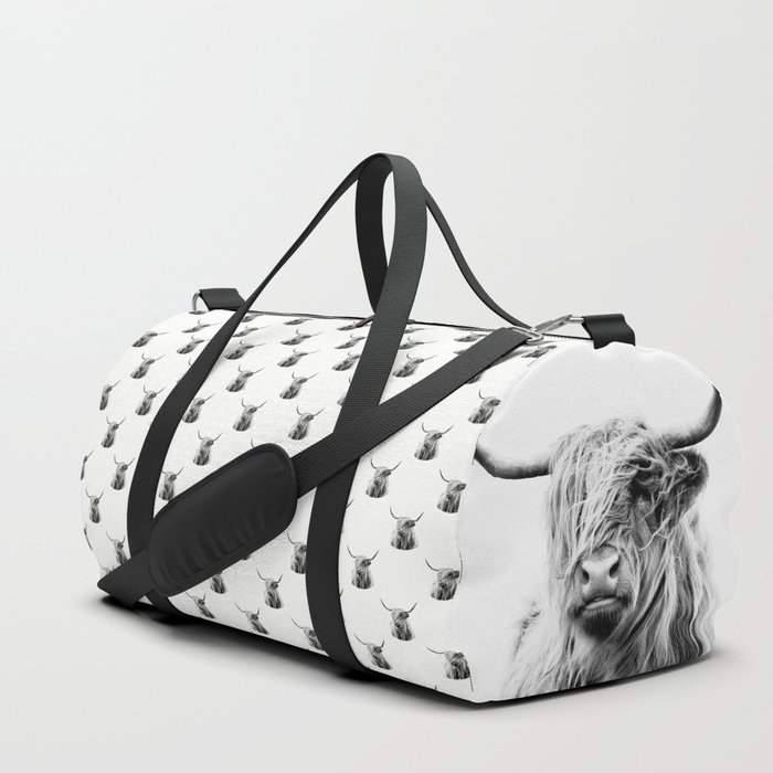 portrait of a highland cow Duffle Bag