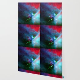 Young Stars in Galactic Dust Cloud Red Purple Blue Wallpaper