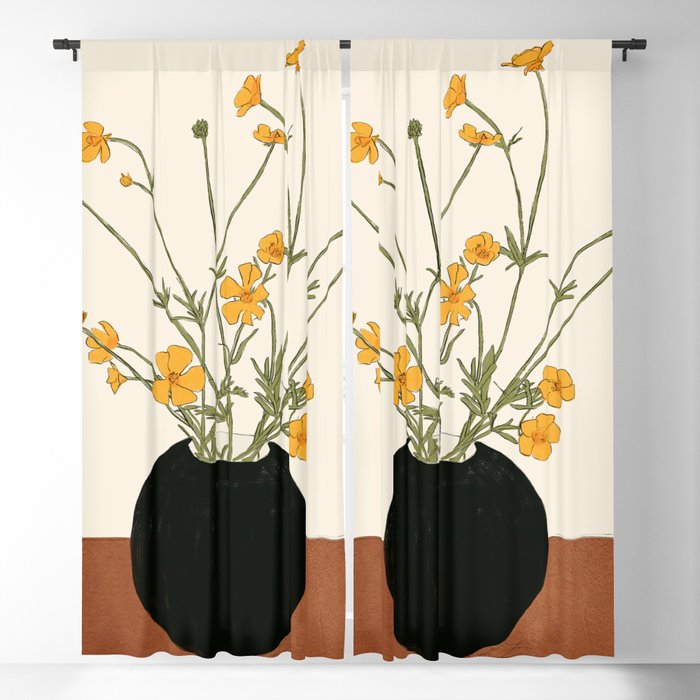 Blooming Wildflowers Yellow 2 Blackout Curtain