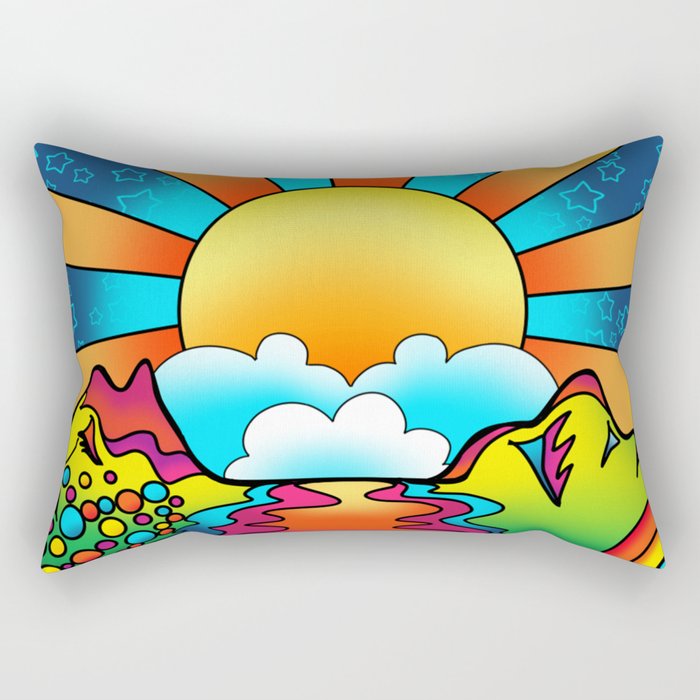 sunset - peter max inspired Rectangular Pillow