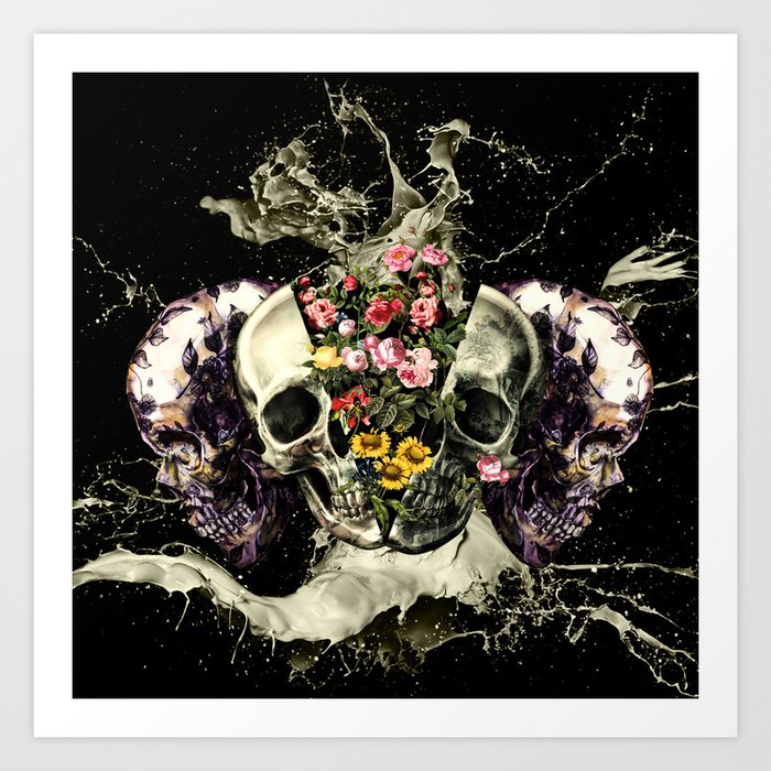 Skull Art Print by Burcu Korkmazyurek Society6