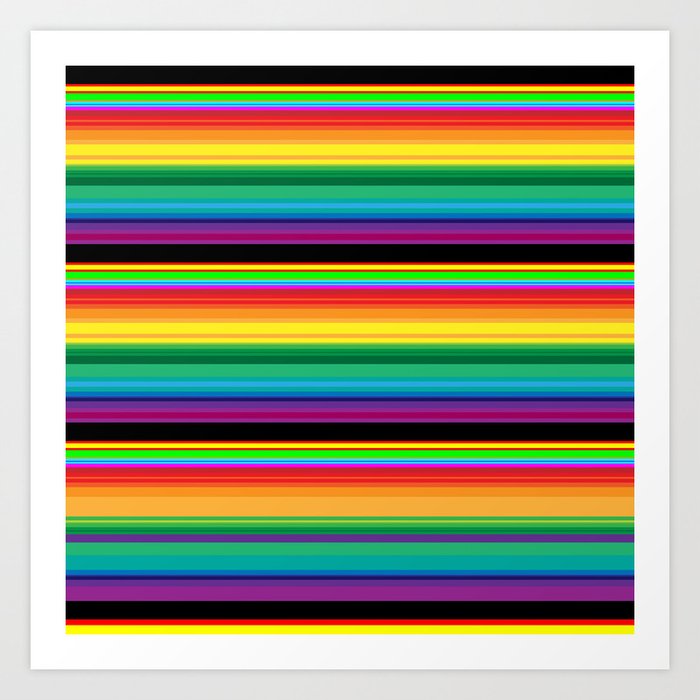 Vibrant Colorful Stripes Art Print