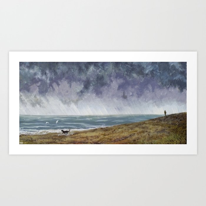 Doggy Days at the Seaside Art Print