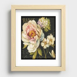 French card shabby chic peony and hydrangea Recessed Framed Print
