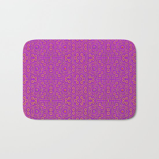 Purple Tribal Pattern Bath Mat