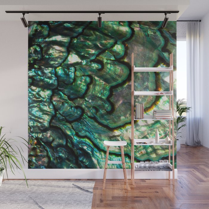 Shimmering Green Abalone Mother of Pearl Wall Mural