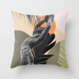 Olympic Discus Thrower Abstract Finesse #1 #wall #art #society6 Throw Pillow