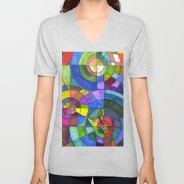 a la Sonia Delaunay - Orphism Abstract painting,  V Neck T Shirt