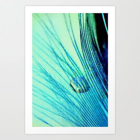 Feather And Water Blue Art Print