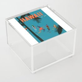 Jet Clippers To HAWAII Vintage Travel Poster Acrylic Box