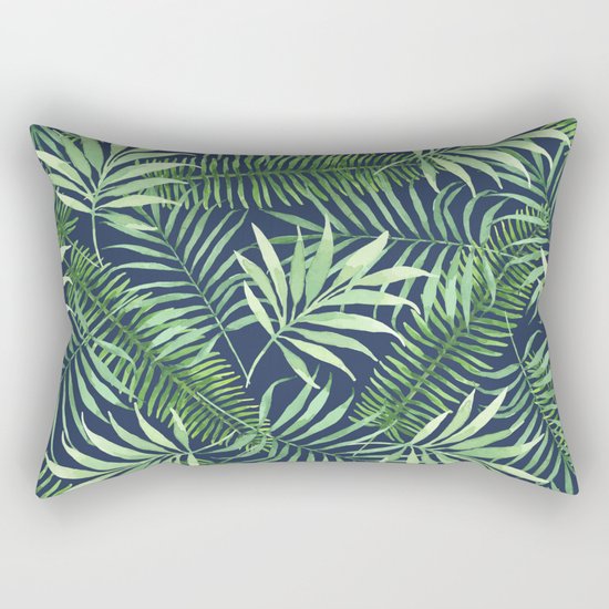 Tropical Branches on Dark Pattern 04 Rectangular Pillow