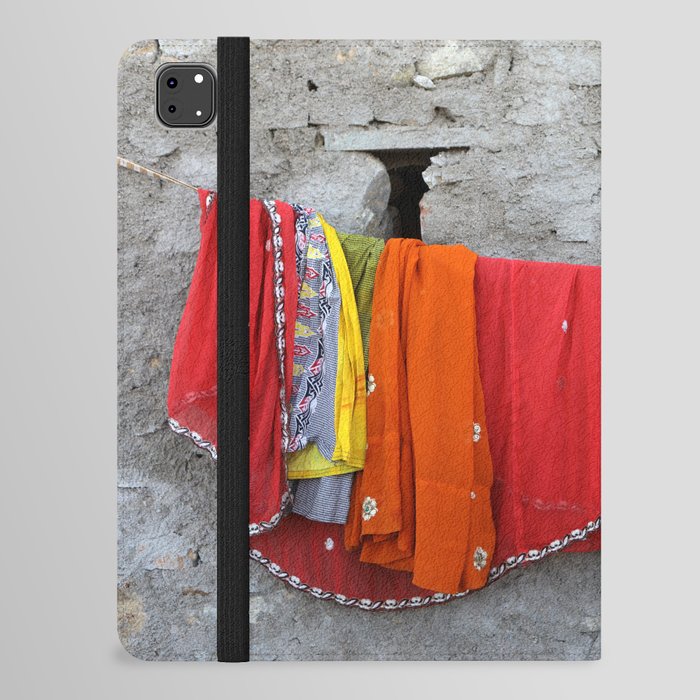 India colorful Clothes on Rope iPad Folio Case