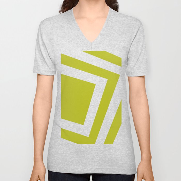 Lime squares background V Neck T Shirt