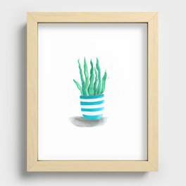 Succulents in a turquoise pot Recessed Framed Print