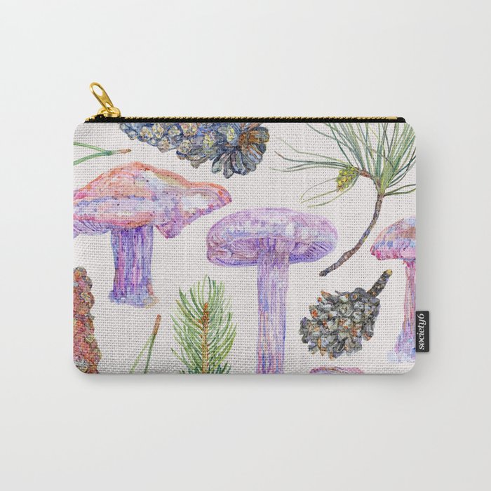 Wood Blewits and Pine - Botanical Carry-All Pouch