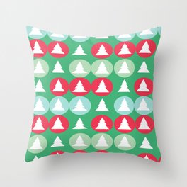 Christmas pattern green Throw Pillow