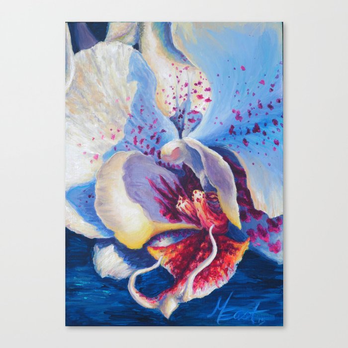 White Orchid Acrylic Painting Canvas Print By Michelle East Society6 - How To Paint A White Orchid