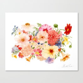 Colorful Pansy Bouquet  Canvas Print