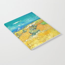 Vincent van Gogh Wheat Fields with Reaper, 1890  Notebook