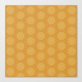 Tribal cross pattern - yellow Canvas Print