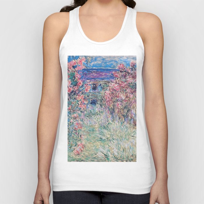 The House among the Roses by Claude Monet Tank Top