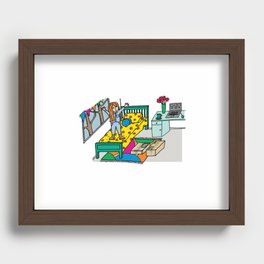 jumping on bed online delivery has finally arrived Recessed Framed Print