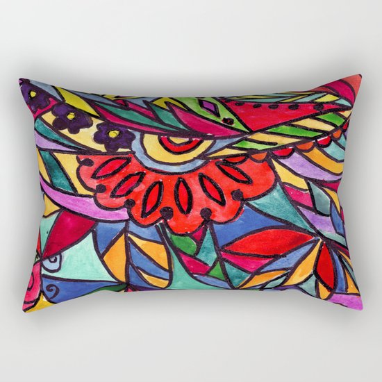 Modern art, hand drawn print Rectangular Pillow