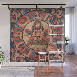 Tibetan Buddhist Mandala Moon God Chandra Wall Mural