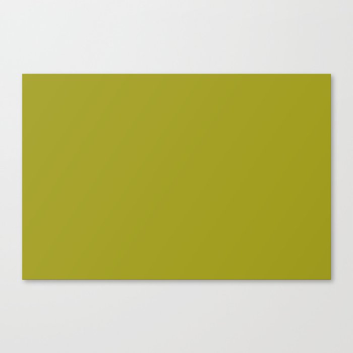Dark Green-Yellow Solid Color Pantone Pear Liqueur 15-0542 TCX Shades of Yellow Hues Canvas Print