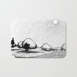 Selkie Beach Bath Mat | Drawing, Illustration, Nature, Black and White 