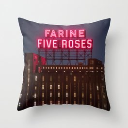 Farine Five Roses Throw Pillow