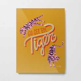 Go Get 'Em Tiger – Yellow Palette Metal Print