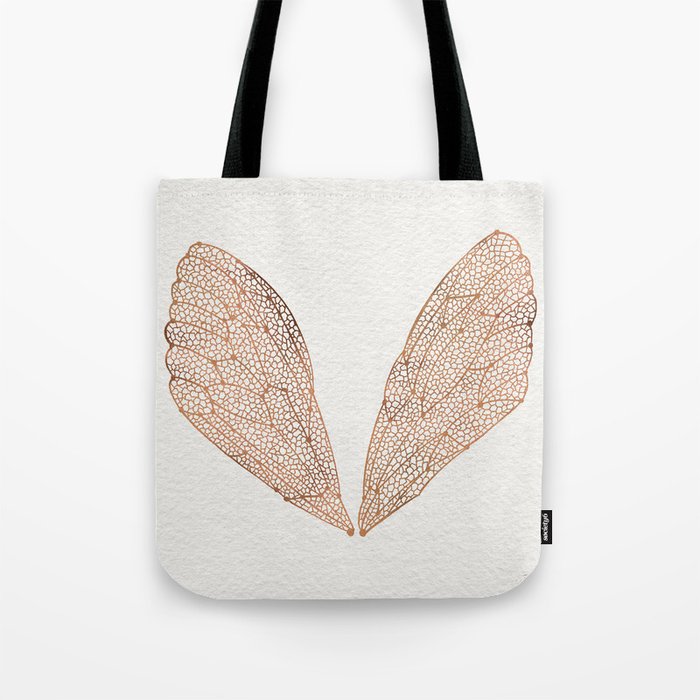 Cicada Wings in Rose Gold Tote Bag