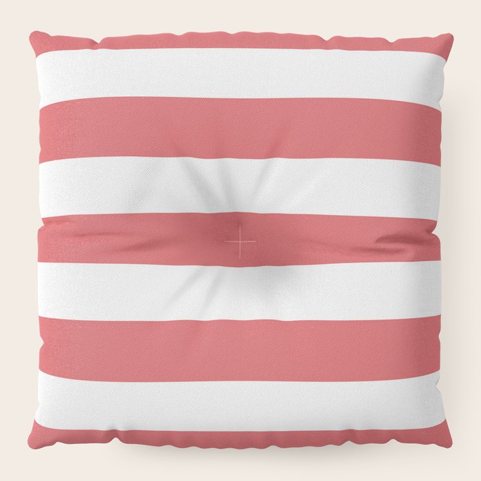 Download Bittersweet shimmer - solid color - white stripes pattern Floor Pillow by makeitcolorful | Society6