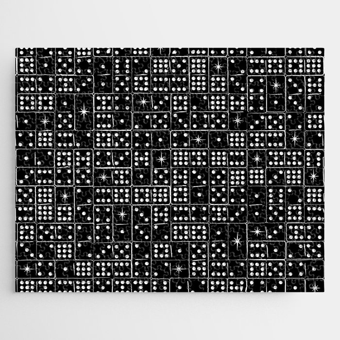 Black Starburst Mid century Dominoes Jigsaw Puzzle