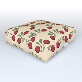 Radishes Outdoor Floor Cushion | Pattern, Kitchen, Harvest, Cream, Painting, Food, Autumn, Fall, Digital, Vegetable 