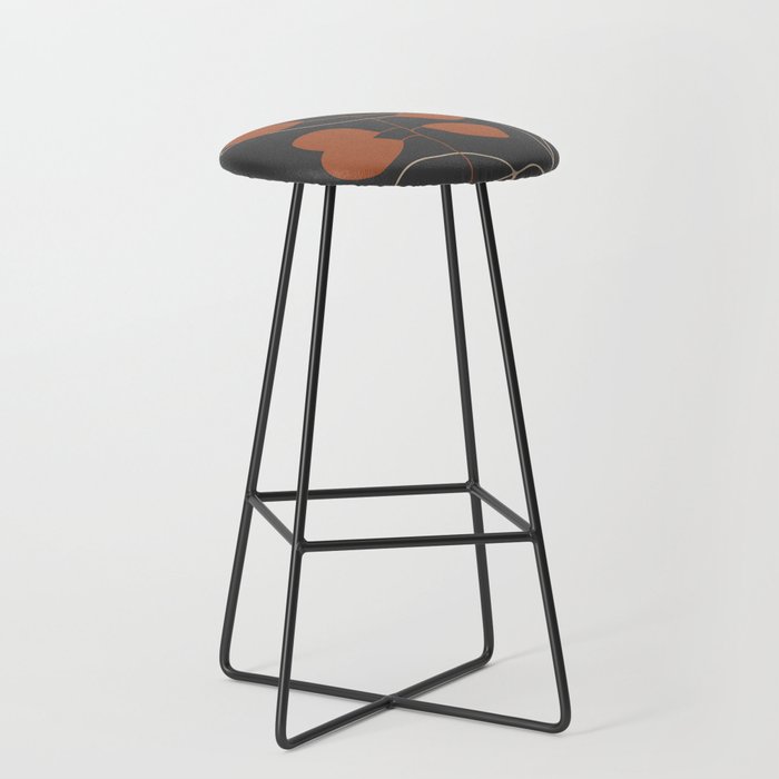 Leaf Duo, Charcoal and Terracotta Bar Stool